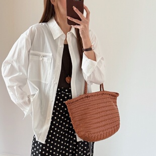 来去缝工艺全包边上衣女7506 韩系休闲风翻领衬衫 初吾家26春季 新款