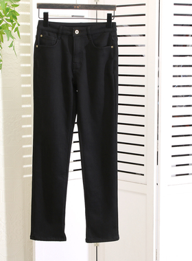 同客供面料~ED~!上身显瘦一圈 加绒保暖高腰弹力通勤牛仔裤休闲裤