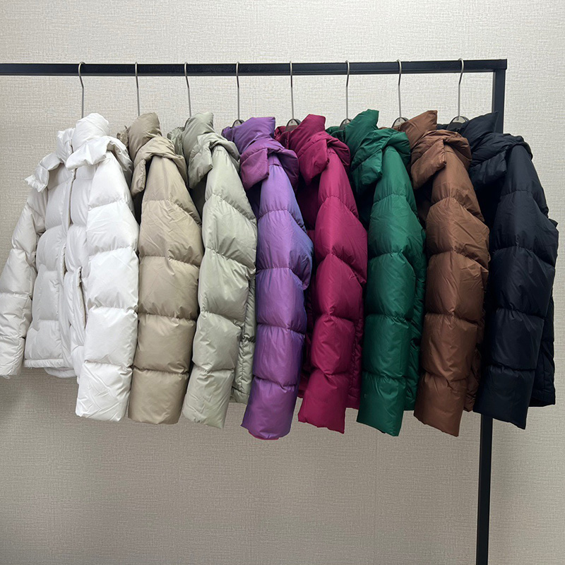 泡芙五格80白鹅绒连帽保暖羽绒服