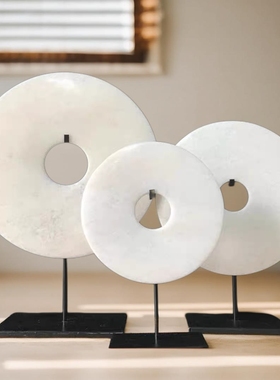 白色玄关软装配饰平安扣家居摆设