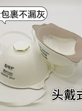 头戴式杯型防尘口罩带呼吸阀密封