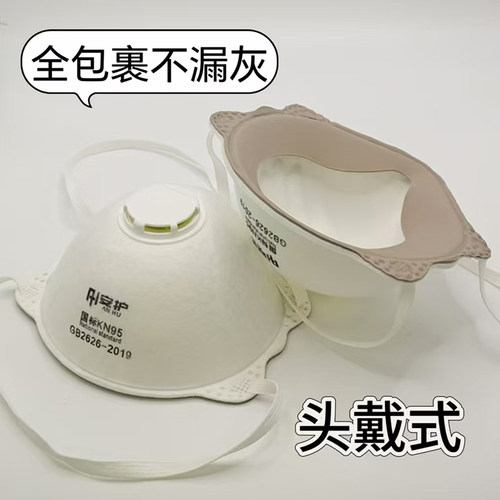 头戴式杯型防尘口罩带呼吸阀密封