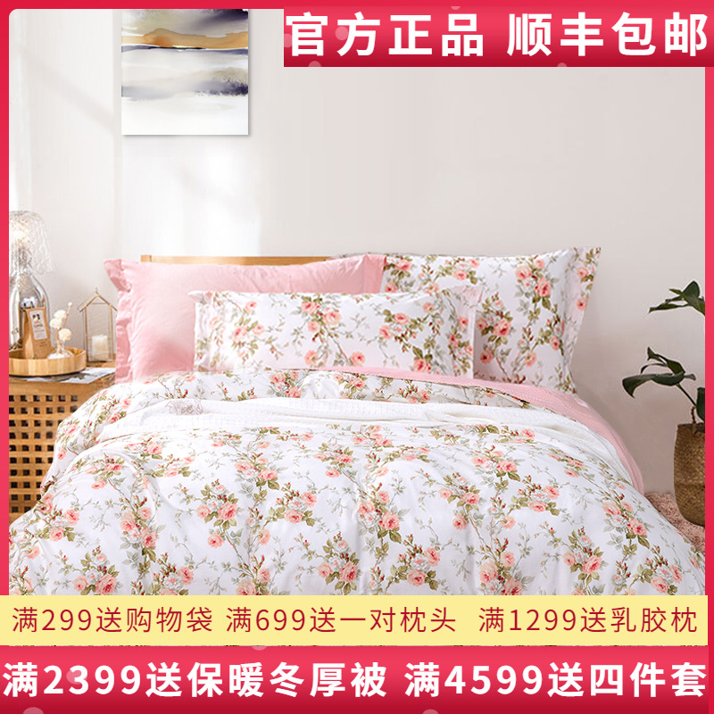 床笠四件套纯棉包邮床单田园