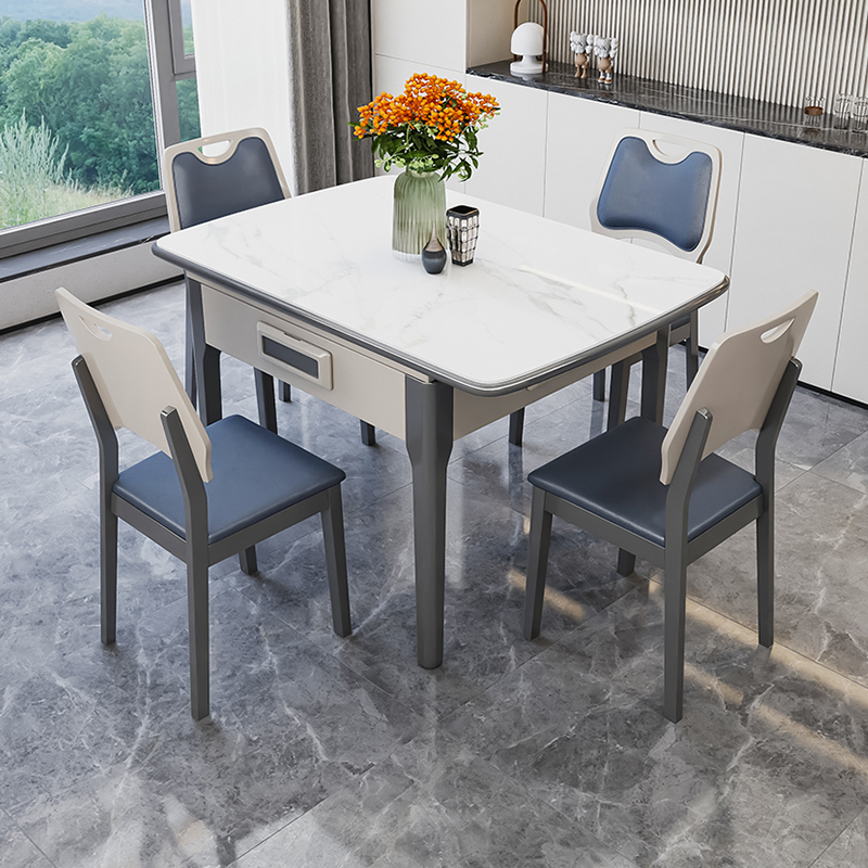 岩板电磁炉实木餐桌麻将桌一体