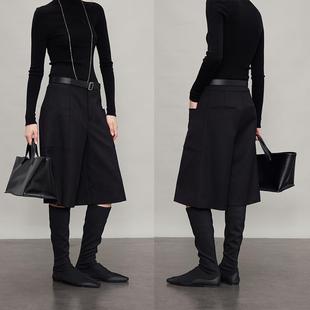 INS高时髦百慕大过膝中裤 3ONE ROW风极简精纺羊毛时髦五分阔