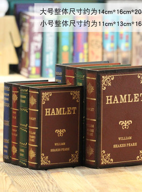 欧式创意复古仿真书籍高档陈列装饰品道具假书办公室店铺摆件收纳