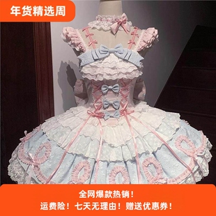 洛丽猫Lolita原创 全款洋装jsk连衣裙蝴蝶结洛丽塔