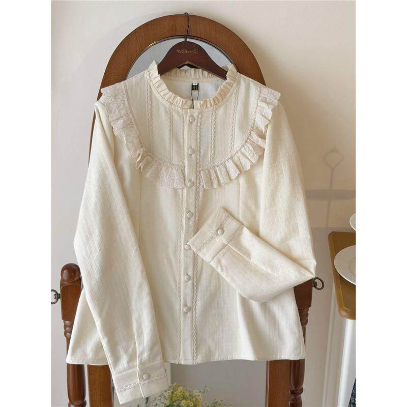 加绒洛丽塔内搭 富家千金长袖款衬衫Lolita百搭