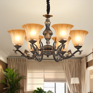 客厅吊灯美式 北欧餐厅卧室灯具 复古田园简约轻奢高档大气奢华欧式