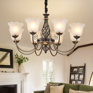 欧式 客厅吊灯 吊灯餐厅卧室书房家用田园简约复古灯饰奢华大气美式