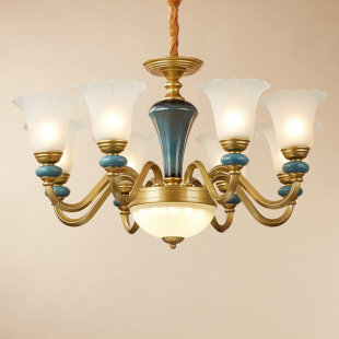 欧式 复古灯饰铁艺卧室餐厅书房客厅吊灯 吊灯奢华大气现代简约美式