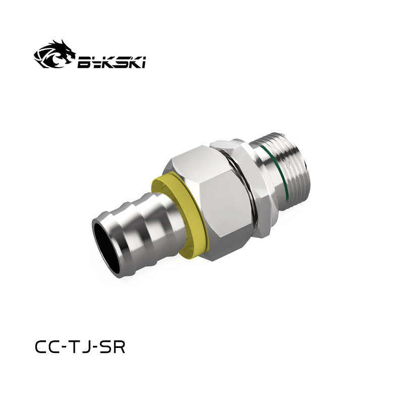 Bykski CC-TJ-SR 不锈钢活接宝塔接头 内外牙过渡24度锥卡套直通