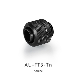 Azieru 黑色 4螺纹 水管使用水冷套 银色 FT3 3分薄快拧