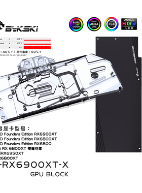 Bykski A-RX6900XT-X AMD 公版 Radeon 6900XT 显卡水冷头 RDNA 2