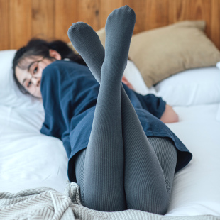 包邮 80D日系微压显瘦竖条纹提花连裤 亚光收腹提臀丝袜 春秋季 袜