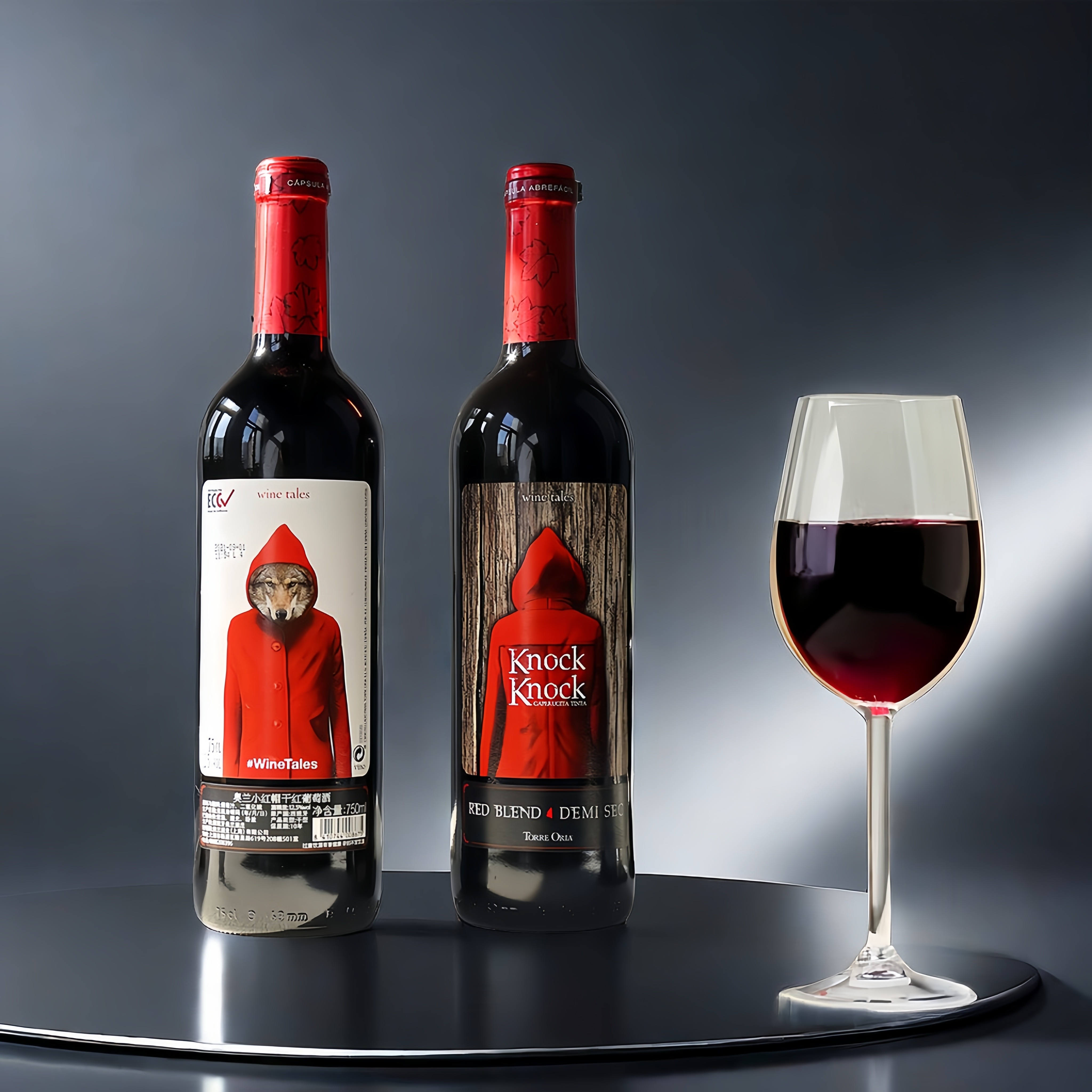 奥兰小红帽 西班牙干红 半甜红葡萄酒 750ml 原装进口红酒