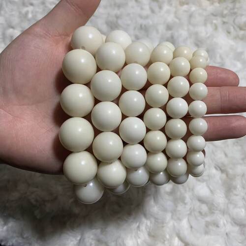 白菩提根圆珠手串精抛光天然菩提