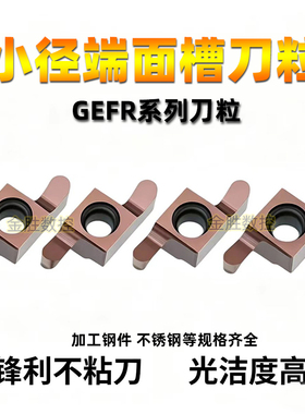 小径端面槽刀片GEFR100 150 250-R0.75 1.25 2.0-D不锈钢小孔径刀