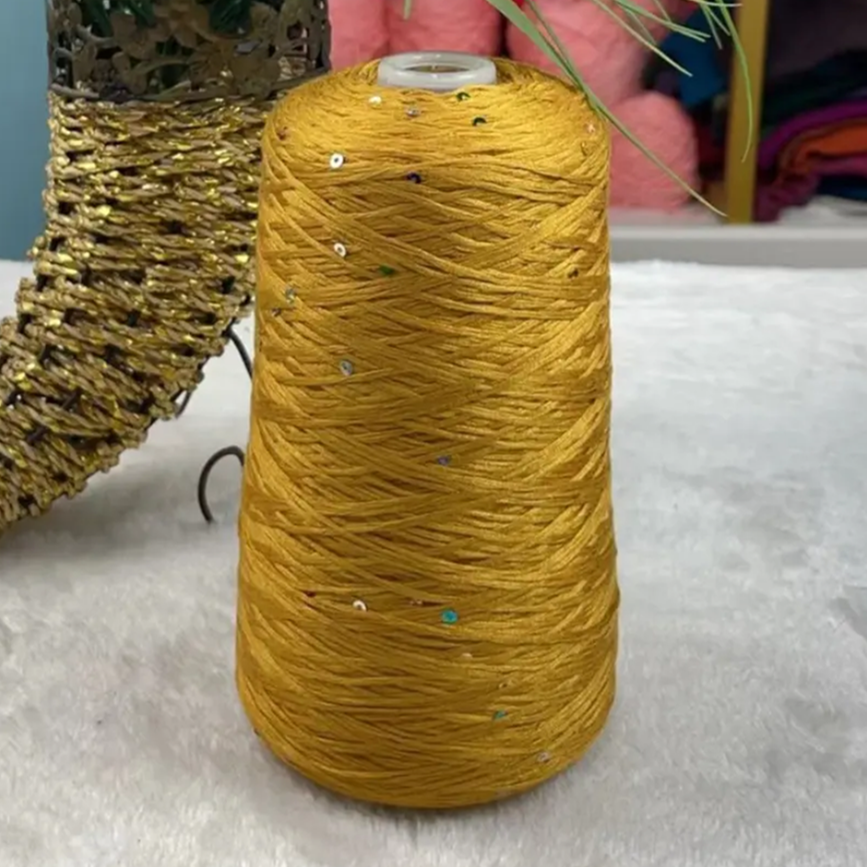 亮片桑蚕丝莱塞尔八股线 八两装 天丝百搭棉线夏季纯手工棉线四季