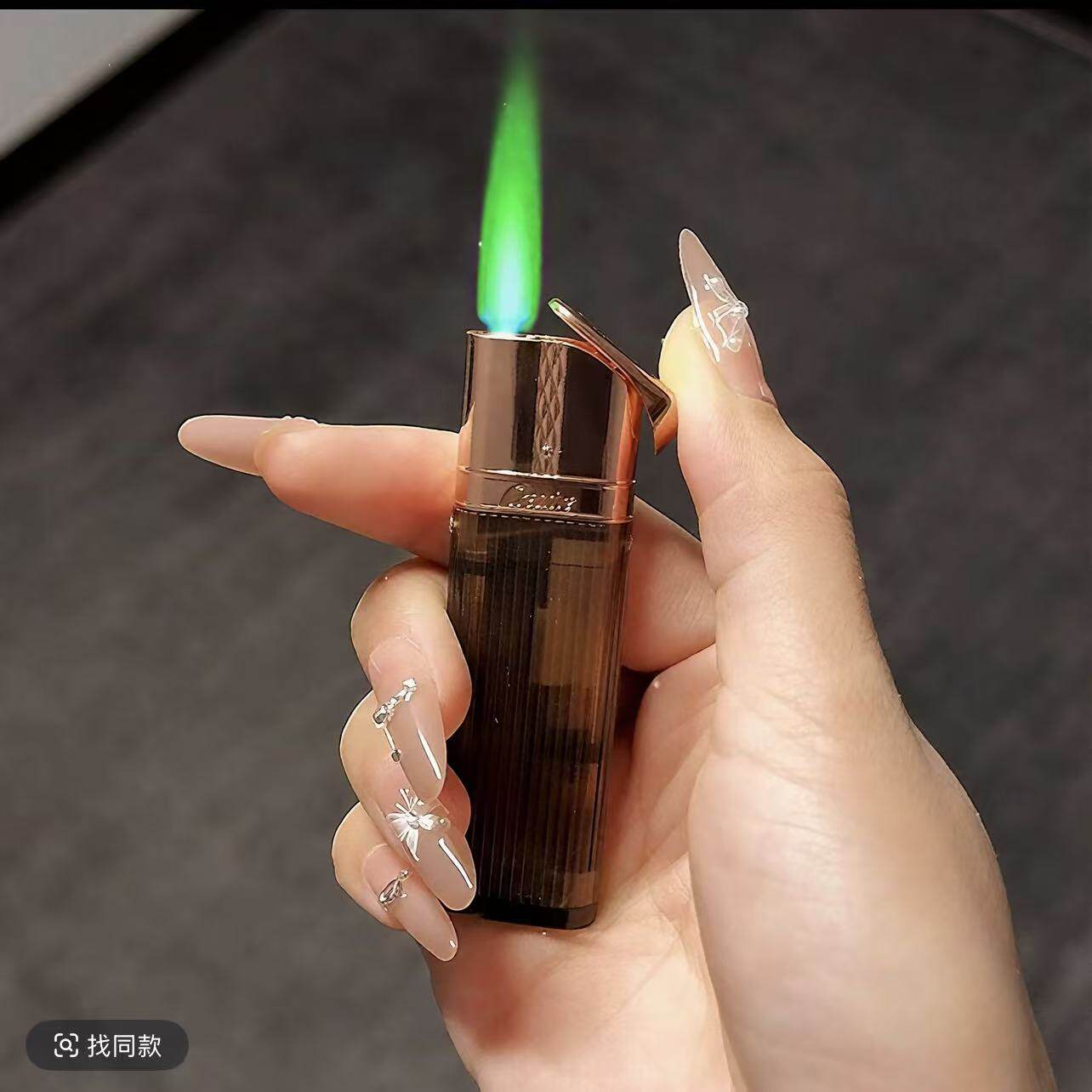 透明时尚充气打火机创意个性便携小巧绿焰高颜值送男友礼物网红