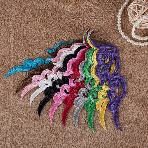 蕾丝花边水溶刺绣彩色对花布贴补手工DIY服装饰婚纱辅料原创设计