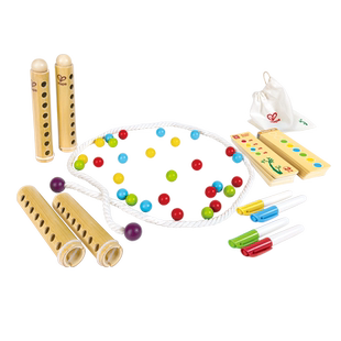 Hape竹筒彩珠儿童益智玩具桌面彩珠收集大比拼记忆游戏男女孩3岁+