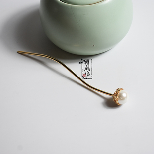 【定制包邮】醉翎坊手工复古汉服配饰旗袍盘发簪子贝珠头饰黛玉簪