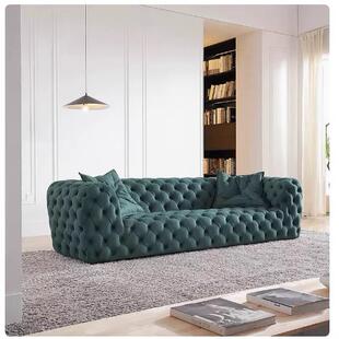 意式磨砂皮沙发Baxter网红拉扣沙发现代简约沙发月球表面客厅沙发