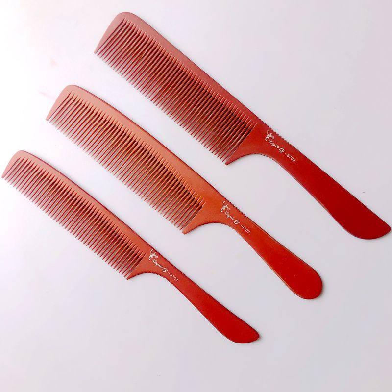 超薄防静电胶木理发梳带手柄专业剪发工具平头男发苹果梳子发型师