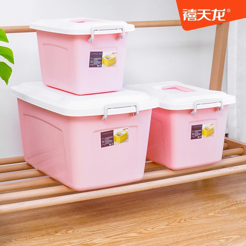 禧天龙大号有盖带滑轮手提衣物