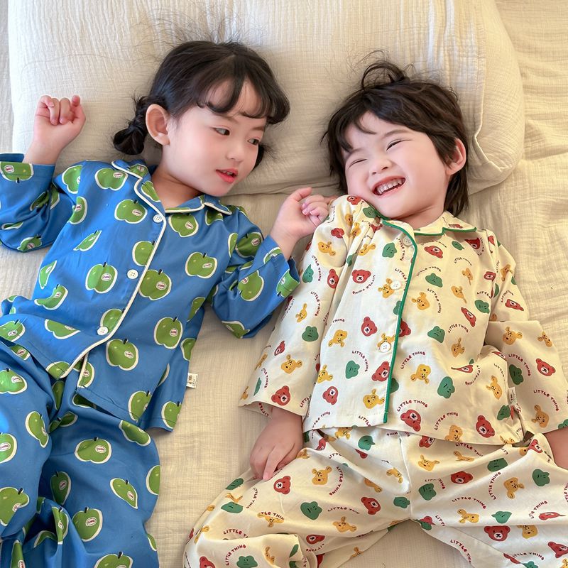 春秋儿童家居服套装可爱印花