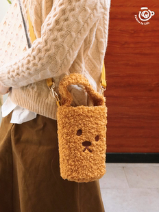 Puppi狗狗毛绒水桶包 原创可爱插画 斜挎泰迪卷毛手提包