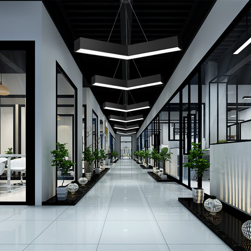LED造型灯v形箭头灯办公室健身房网咖店铺商场走廊过道工业风吊灯