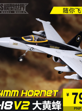 FMS 64MM F18 V2大黄蜂升级版EPO灰色涵道航模拼装遥控战斗机模型