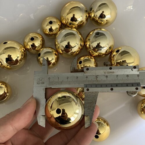 diy实心手工电镀金色珠子