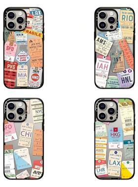 航空登机牌子标签新款超火磁吸防摔iphone12 13 14 15 16 17promax适用苹果手机壳高级感小众2025网红爆款
