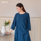 收腰显瘦T恤胖mm洋气高级感上衣 2026春新款 美丽客栈高端大码 女装