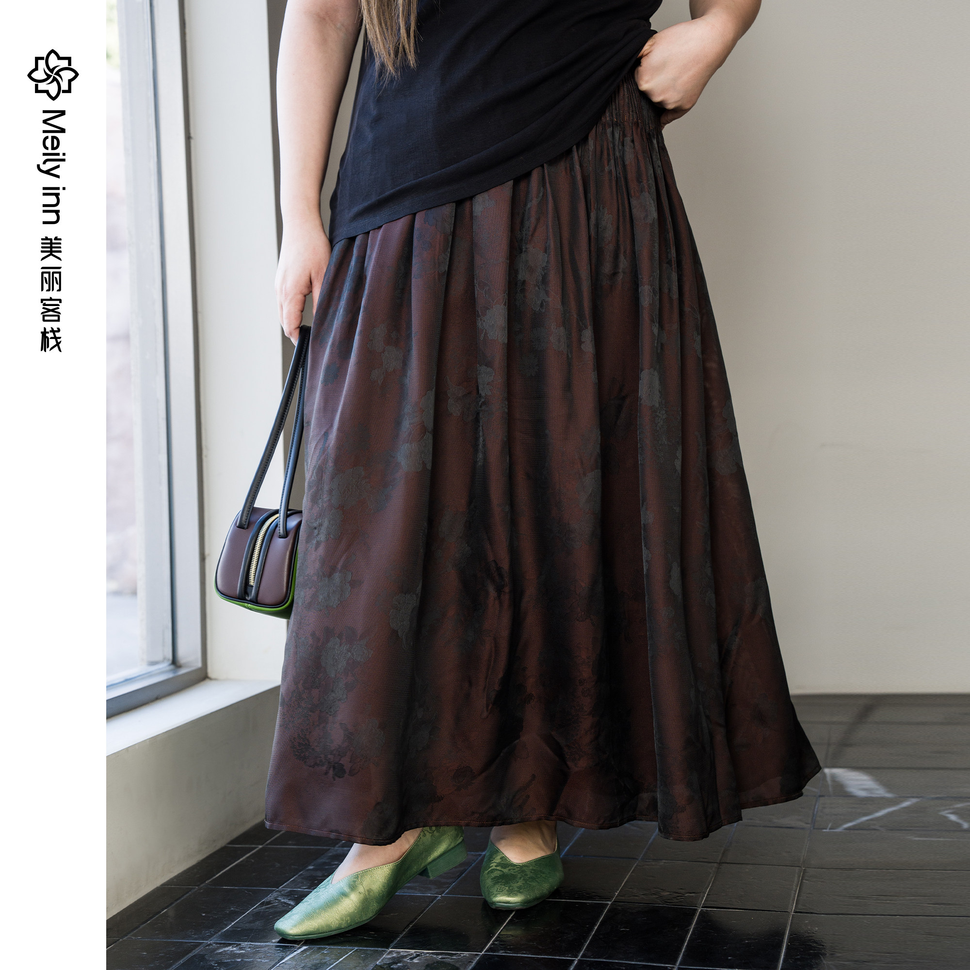 美丽客栈原创高端大码女装胖mm200斤加肥加大复古伞裙半身裙春秋