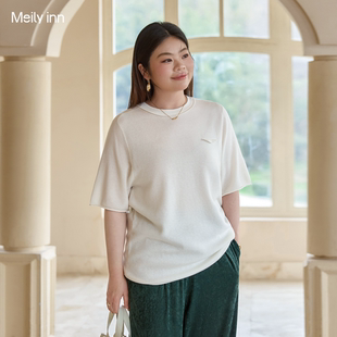 2026春夏新款 美丽客栈高端大码 针织衫 遮肚短袖 休闲T恤 适合胖mm