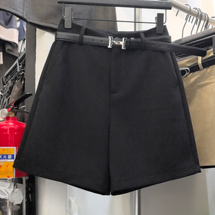 YIMOXI高腰五分裤女外穿2025春夏直筒百搭中裤宽松显瘦休闲短裤