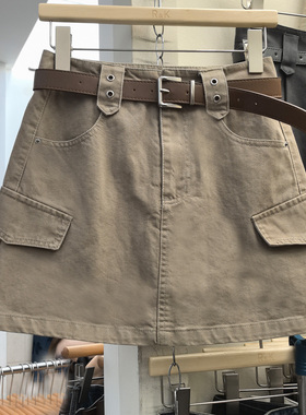 RK高腰短裙女2026春季工装裙显瘦A字裙韩版百搭十三行休闲半身裙