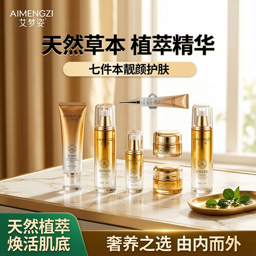 艾梦姿靓颜琉光恒润七件套补水提亮肤色嫩肤滋养改善暗沉专柜正品