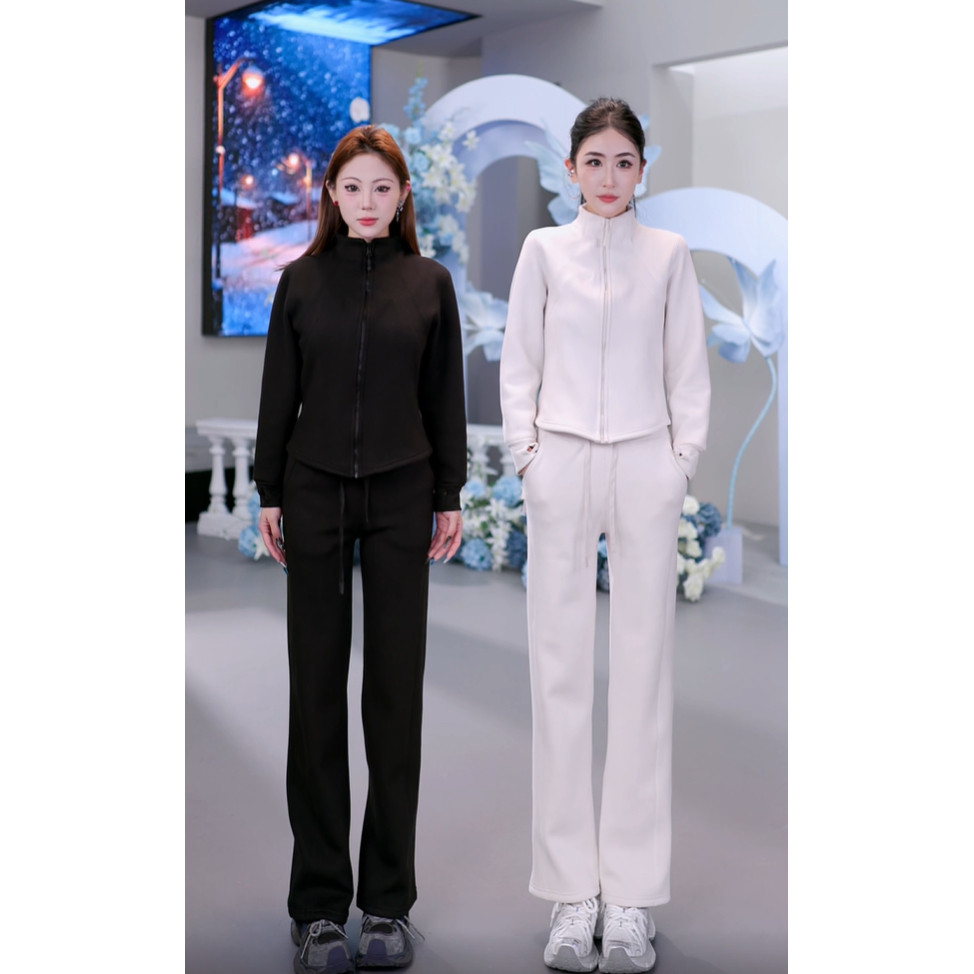 昕怡专享-防风加绒纤腰显瘦休闲运动套装 2590