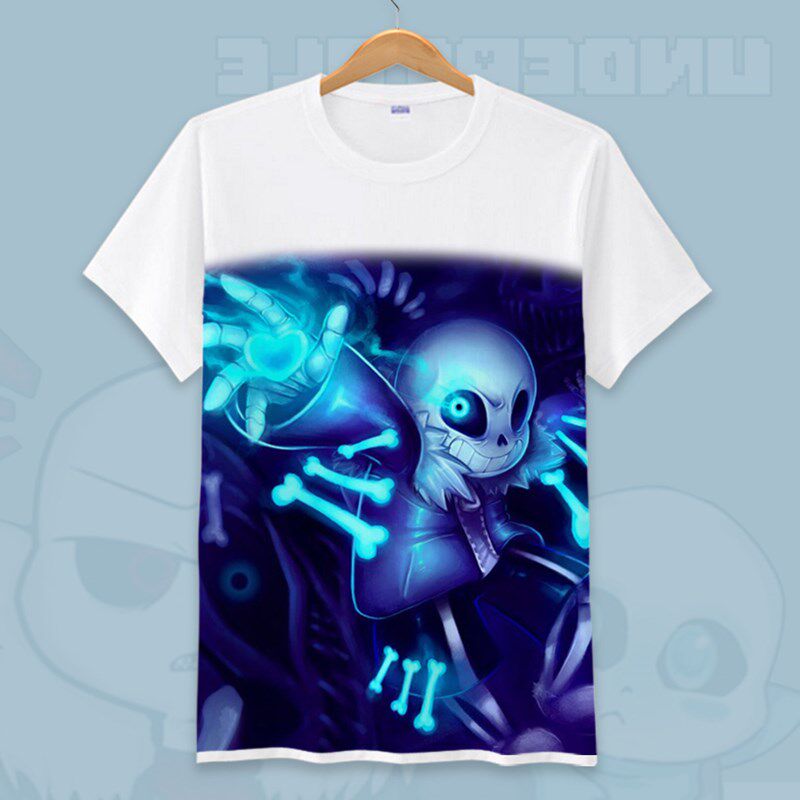传说之下sans衣服新蓝僵尸t恤undertale动漫服装男童短袖儿童夏装