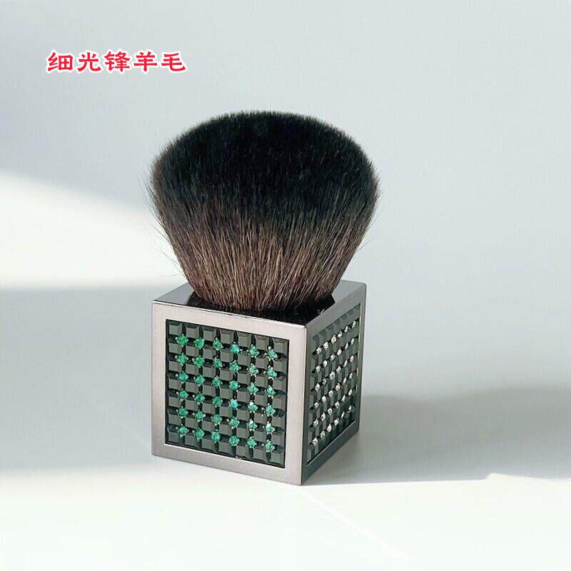 出口美国手工镶嵌水钻刷柄 细光锋羊毛蘑菇大散粉刷蜜粉刷粉饼刷