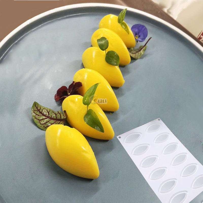 芒果模具创意意境菜品造型橄榄巧克力果冻硅胶厨用冷菜小工具磨具