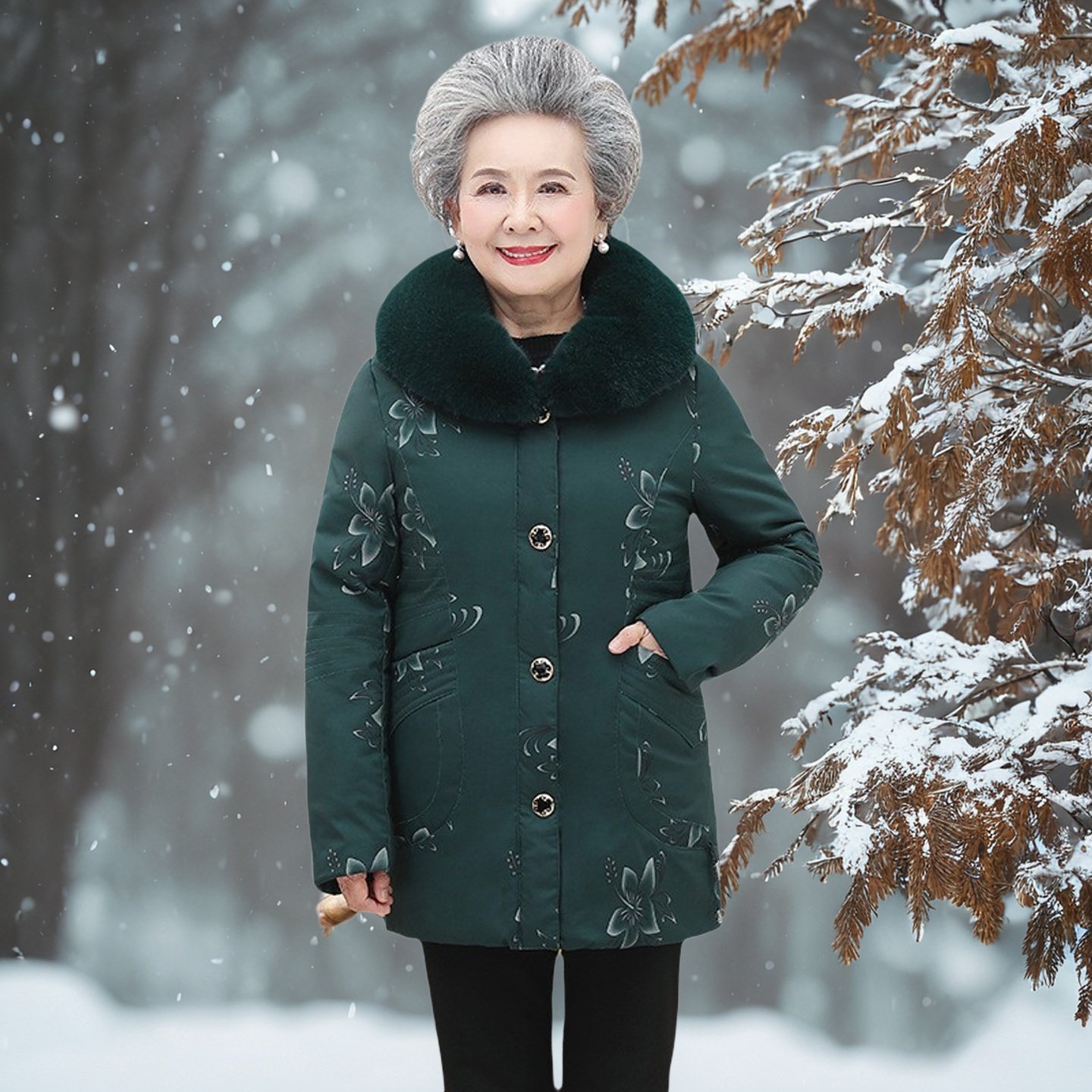 200斤羽绒服加肥大码妈妈装内胆可拆卸中老年加厚白鸭绒外套冬季