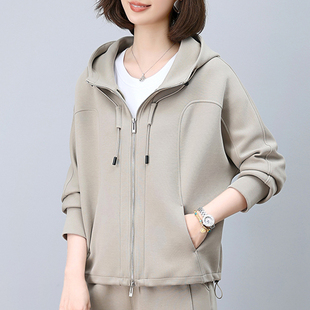 减龄上衣 正流行40岁中年妈妈休闲时尚 短款 卫衣外套女春秋2026新款