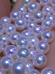 天然珍珠 真多麻散珠 天女级 正圆 镜面光 裸珠无暇