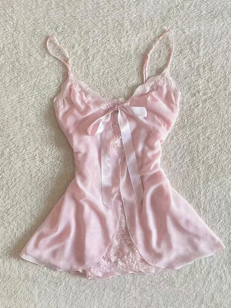 thumbnail for The counter first-line brand exported the withdrawal of pure lust princess lace suspender summer new pink sexy inner top